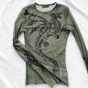 Hot Lava dragon mesh top